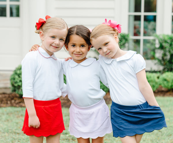 Navy Scallop Skort