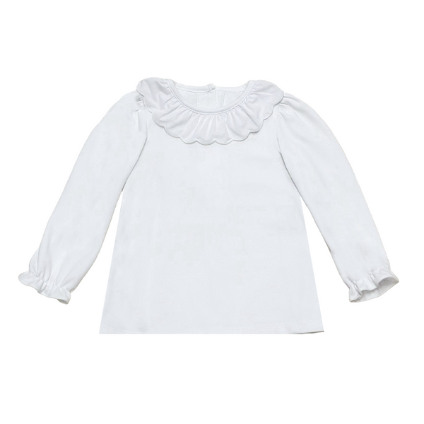 Scalloped Blouse- White