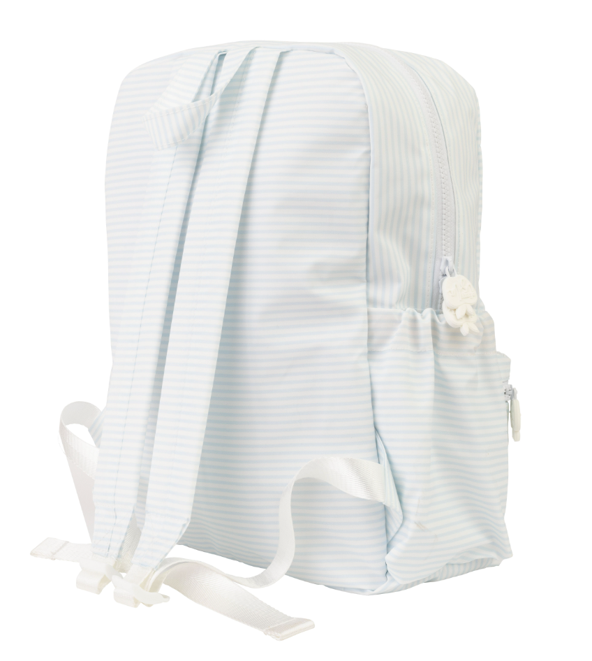 blue white pinstripe mini backpack Blue Stripe Backpack- Small