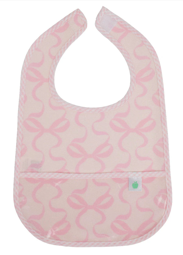 Pink Bows The Wipe it Bib