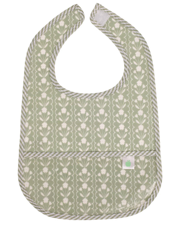 Sage Floral The Wipe it Bib