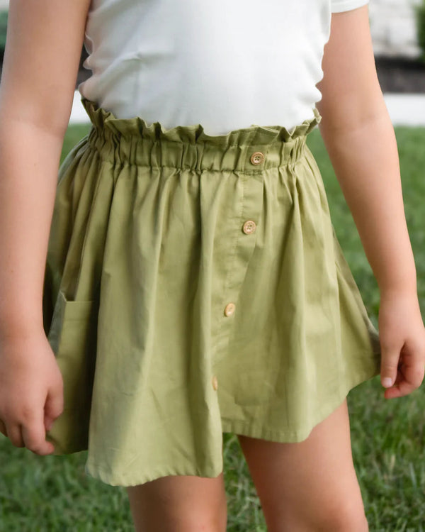 Emma Woven Skirt- Sage Green