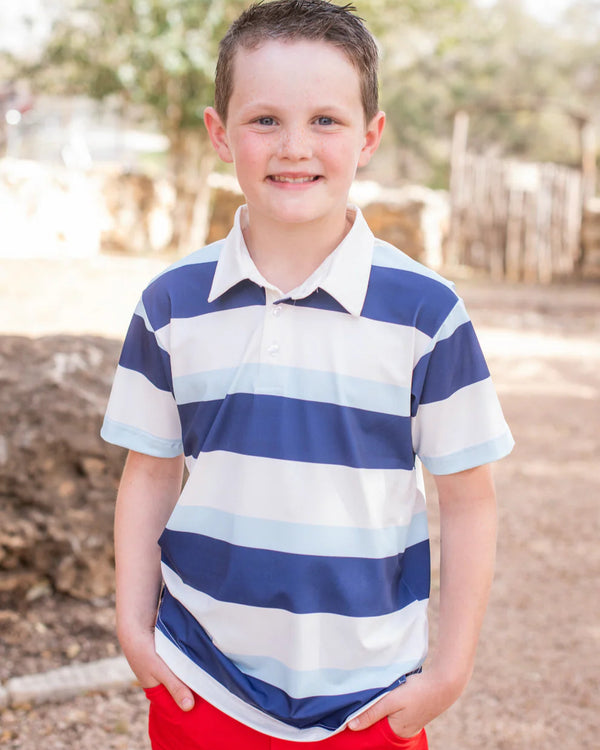Light Blue Rugby Stripe Polo