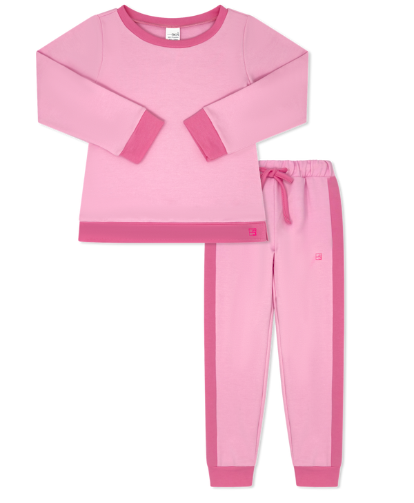 Selena Jogger Set- Cotton Candy Pink, Power Pink