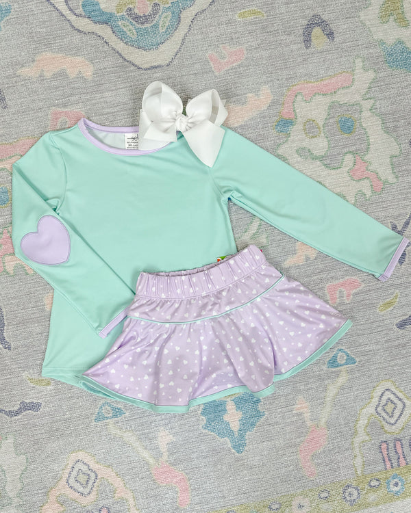 Quinn Skort- Be Mine, Cool Mint