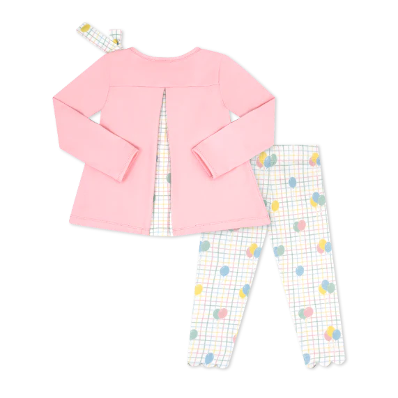 Madeline Legging Set- Pensacola Pink, Party Time Balloon Plaid