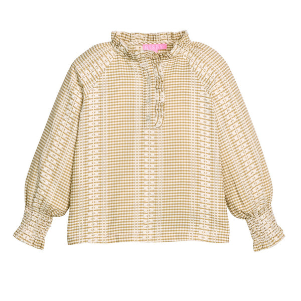 Shannon Top- Geneva Gingham Khaki