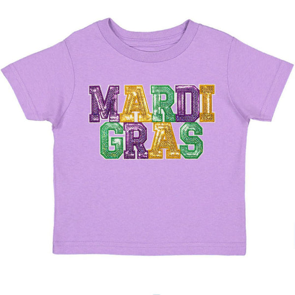 Mardi Gras Patch T-Shirt - Lavender