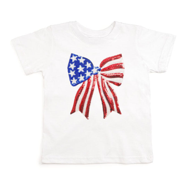 Patriotic Sequin Bow Patch T-Shirt