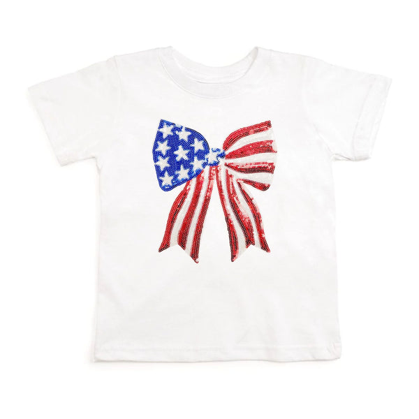 Patriotic Sequin Bow Patch T-Shirt