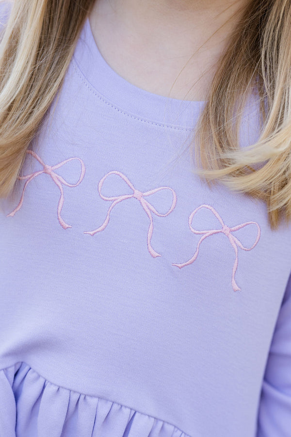 Bows Sidney Sweatshirt Dress- Lavender
