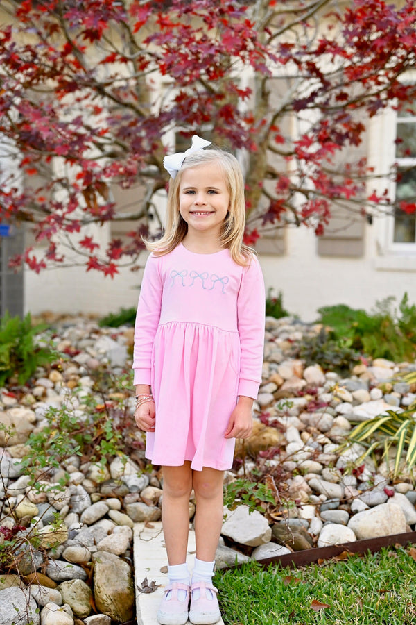 Bows Sidney Sweatshirt Dress- Light Pink