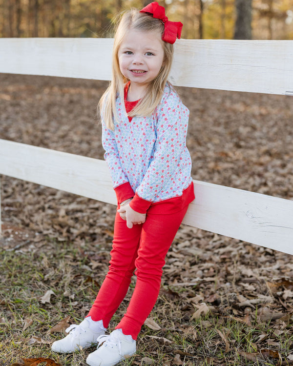 Red Scallop Leggings