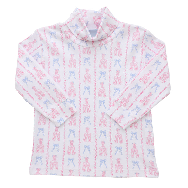 Ballerina Shoes & Bows Print Turtleneck