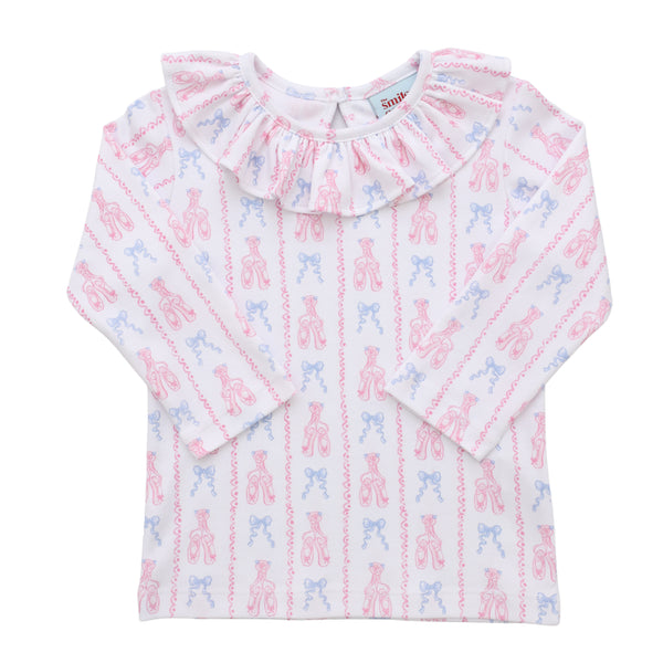 Ballerina Shoes & Bows Print Top