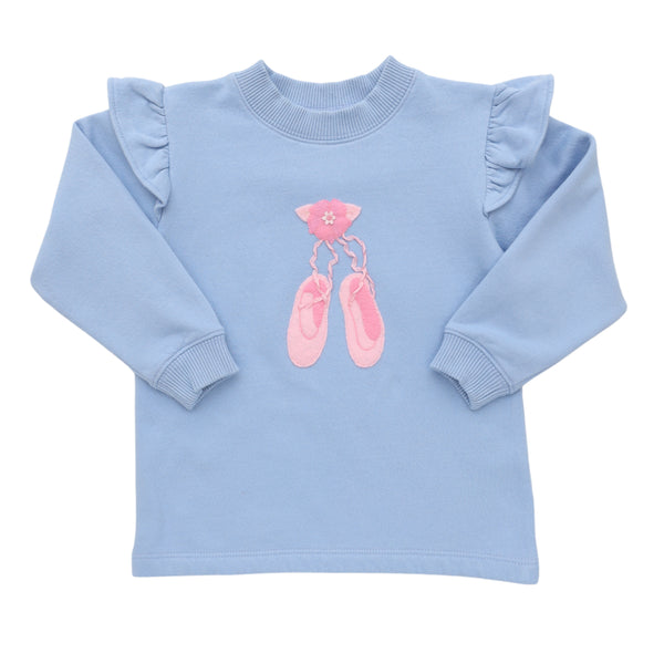 Pink Ballet Shoes Ruffle Sweatshirt