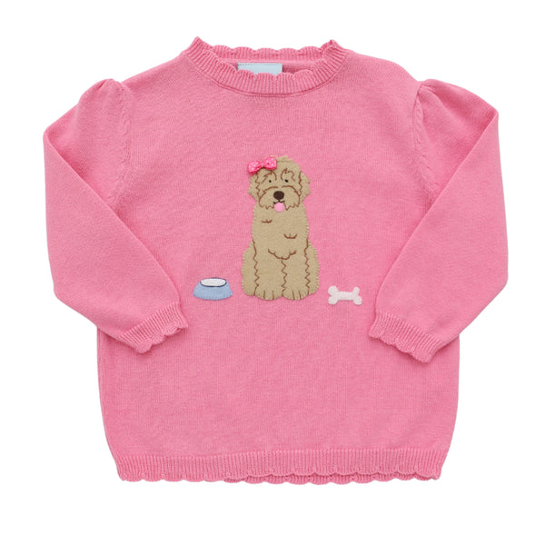 Sitting Dog W/ Bow Sweater