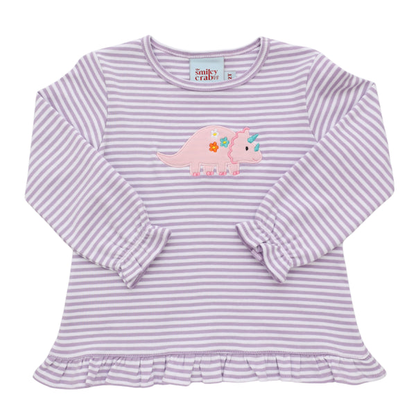 Flower Dino Ruffle Top