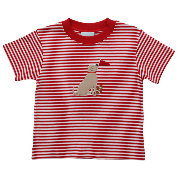 Touchdown Pup T-Shirt- Red Stripe