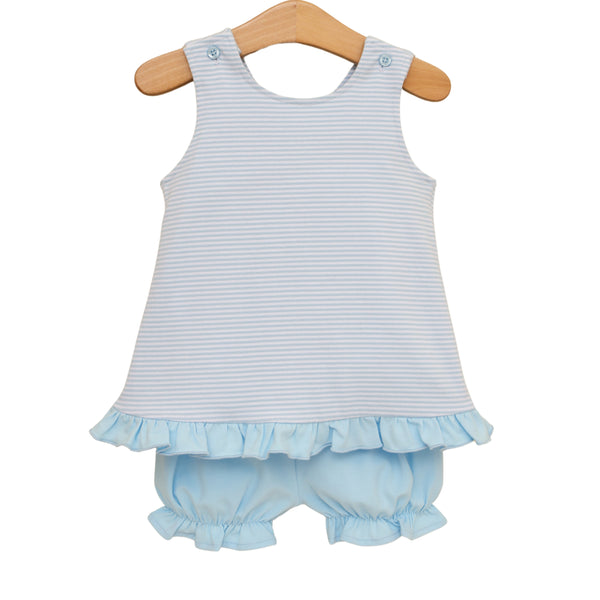 Let's Cheer! Swing Back Bloomer Set- Light Blue Stripe