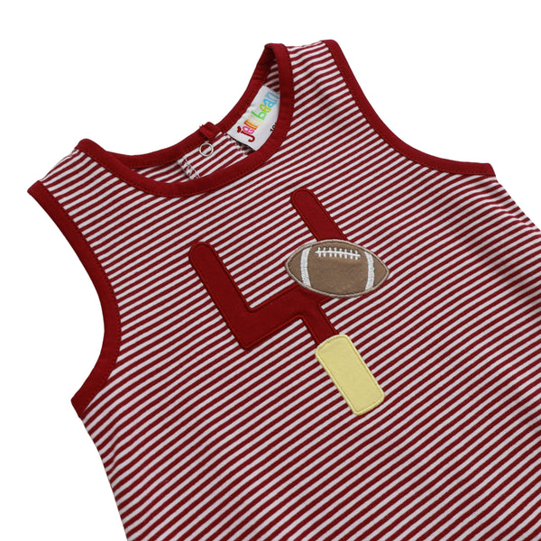 Down, Set, Hut Bubble- Crimson Stripe