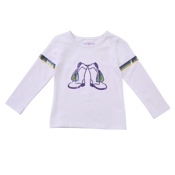 Sequin Mardi Gras Boot Tee