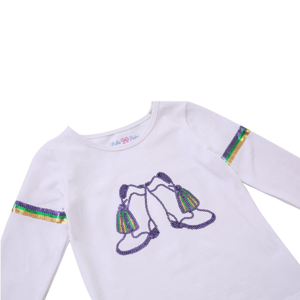 Sequin Mardi Gras Boot Tee