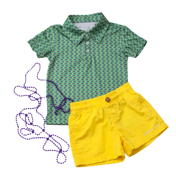 Inlet Polo- Mardi Craw Green