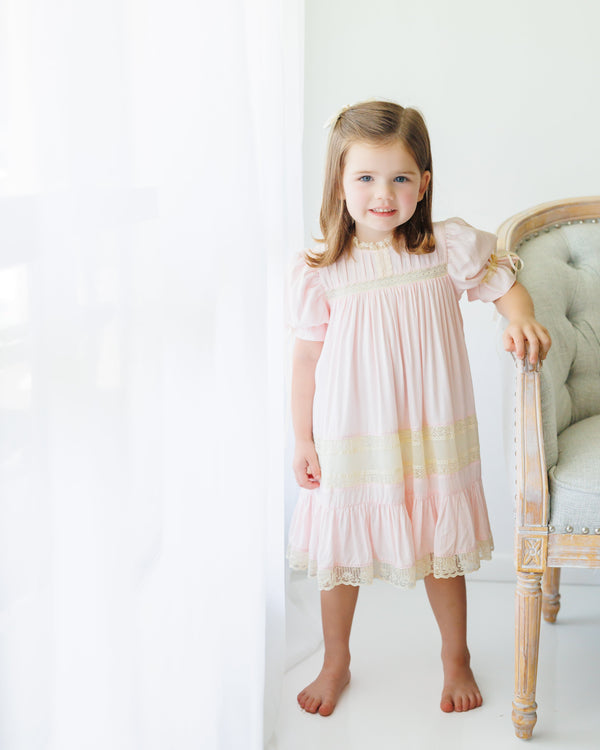 Pink/Ecru Heirloom Dress