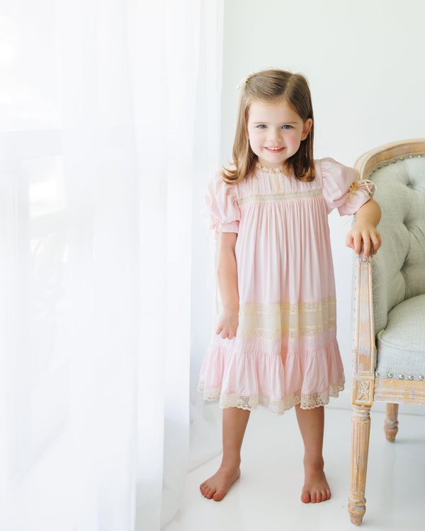 Pink/Ecru Heirloom Dress