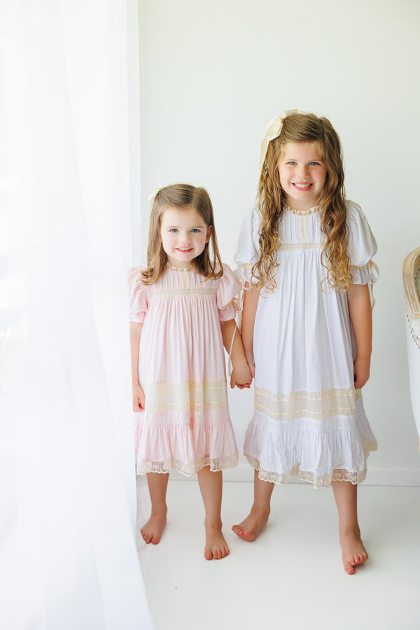 Pink/Ecru Heirloom Dress