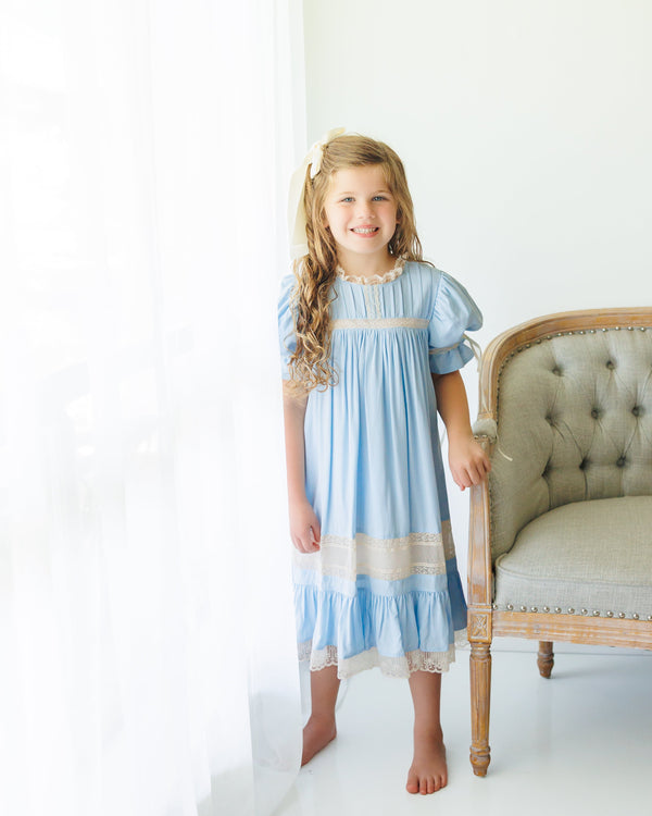 Light Blue/Ecru Heirloom Dress