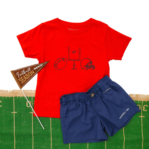 Red/Navy Football Trio T-Shirt