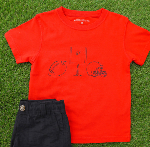 Red/Black Football Trio T-Shirt
