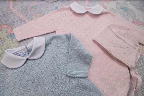 Bonnet Diagonal Pattern- Pink