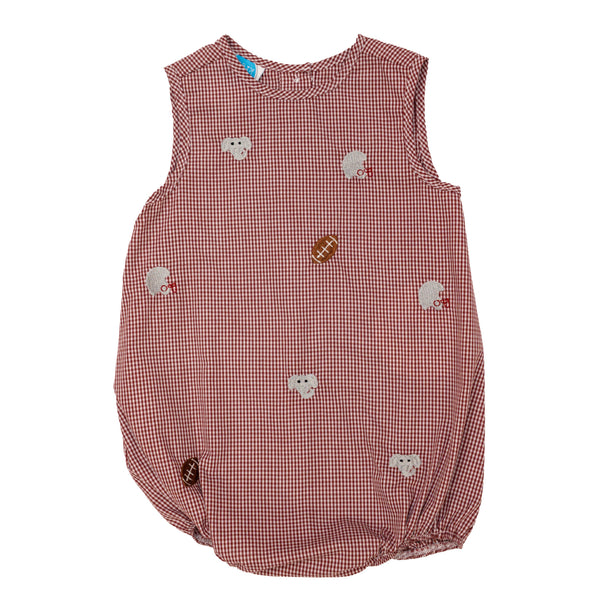 Luca Bubble- All Over Embroidery Crimson Elephants