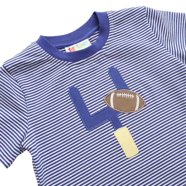 Down, Set, Hut Shirt- Royal Blue Stripe