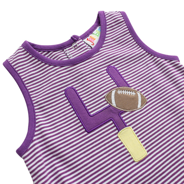 Down, Set, Hut Bubble- Purple Stripe
