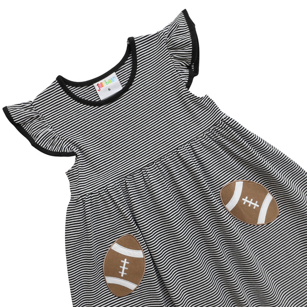 Let's Cheer! Football Pocket Dress- Black Stripe