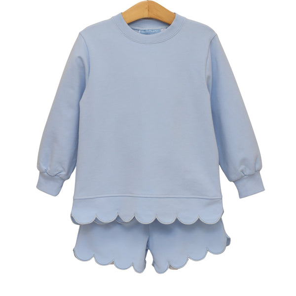 Sophia Scalloped Set- Light Blue