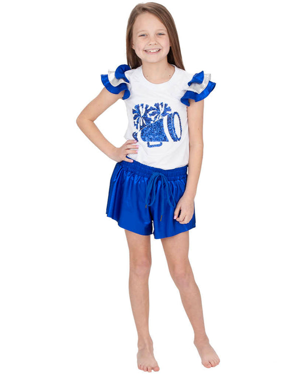 Shimmer Butterfly Short- Royal