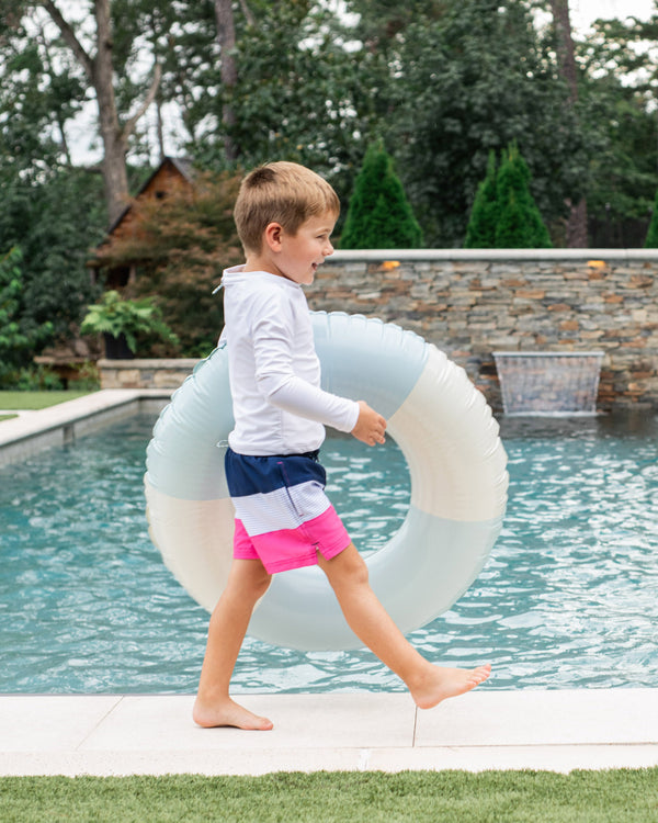 Boogie Board Swim Trunk- Navy Peony Colorblock