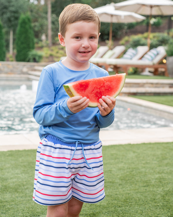 Boogie Board Swim Trunk- Americana Summer Stripe