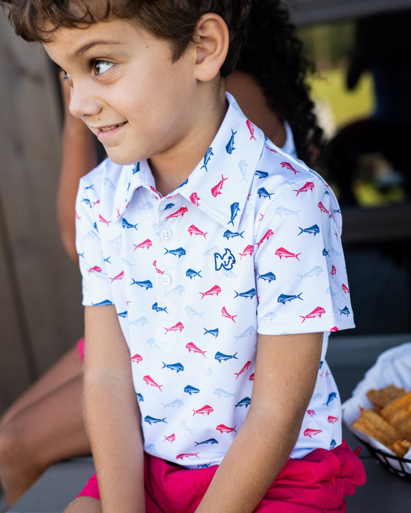 Pro Performance Polo- Americana Fish Print