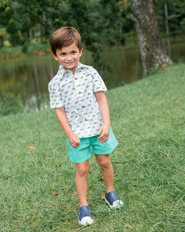 Button Down Shirt- Mahi Mahi Print