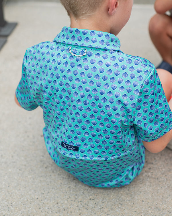 Pro Performance Polo- Marine Green Shell Print