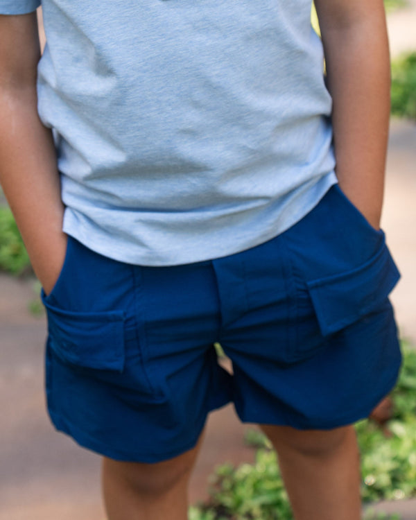 Inshore Performance Short- Navy Peony