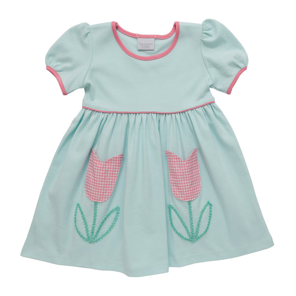 Tulip Gingham Pocket Dress- Mint/Pink 4-5 Tulip Gingham Pocket Dress- Mint/Pink 4-5