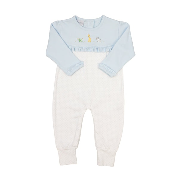 Mini Baby Safari L/S Romper- Baby Blue