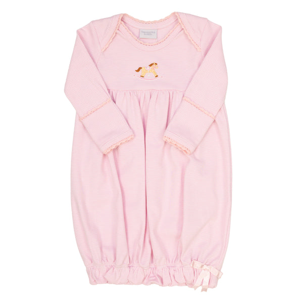 Vintage Horse Lap Shoulder Gown- Pink